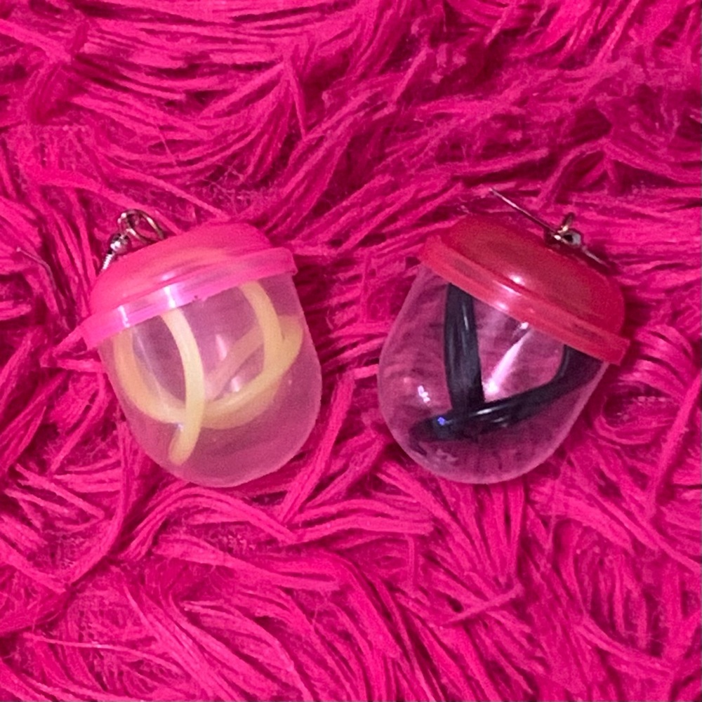 SOLD HANDMADE Y2K Gatcha Capsule earrings with prizes!